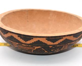 9" carved gourd bowl