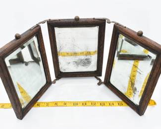 antique tri-fold mirror