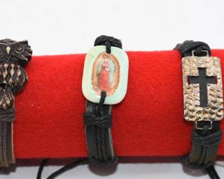 3 leather bracelets