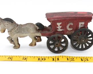 cast iron horse drawn ice wagon