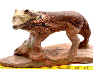 Kicking Bird clay pottery wolf