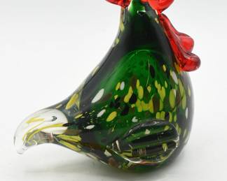 Murano style art glass chicken figurine