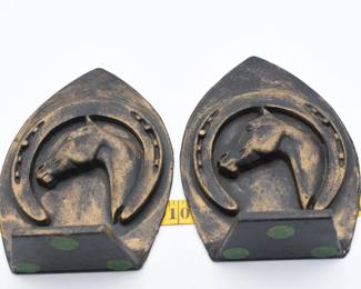 metal horseshoe/horsehead bookends