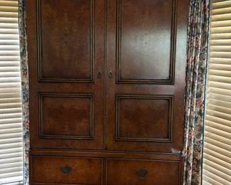 Beautiful Burl Walnut Entertainment Armoire