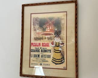D36 - $15. Framed Moulin Rouge Reproduction Poster.