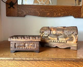 D21 - $15 & $25 Carved Wooden Boxes.