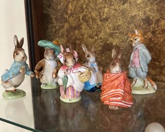 D97 - $75. 6 Pc. Porcelain Figurines from Beatrix Potter.