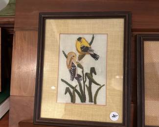D75 - $20. Small Bird Needlepoint.