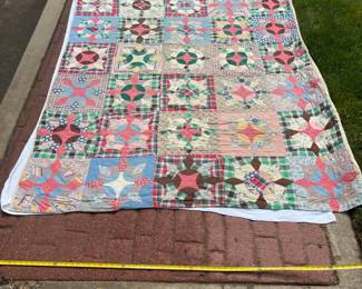 D66 - $75 Hand Pieced Quilt Top. See photo with Tape Meausure .