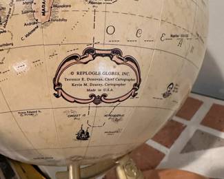 D138 - $25. Small Globe by Replogle Globes. Kevin M Dzurny Cartographer.