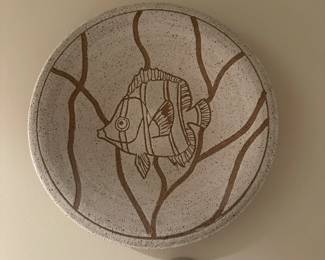 D150 - $15. Fred Castelluie 1996. Pottery Wall Hanging Plate.