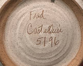 D150 - $15. Fred Castelluie 1996. Pottery Wall Hanging Plate.