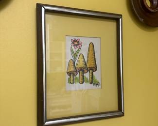 D164 - $25. Mushroom Art. Signed Murphy 1972