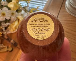 D144 - $15. Oregon Myrtlewood Perfume Holder.