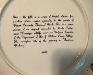 D133 - $12 Each. Porcelain Lucile Parker Plates. Each measures 9.25".