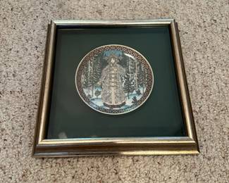 D85 - $10. The Russian Fairy Tales "The Snow Maiden" Villeroy & Boch Framed Plate.