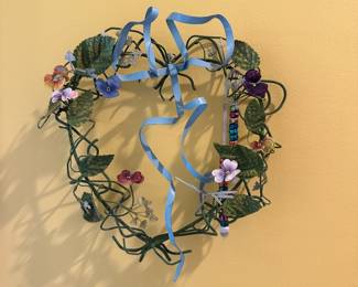 D136 - $30. Heart Shaped Metal Wreath.