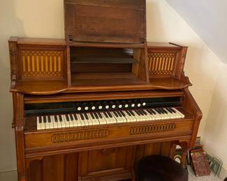 D11 - $150. Kimball Pump Organ - Appears to work. Measures 51" wide x 23" deep x 50" tall.