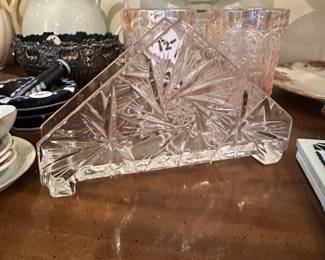 D86 - $12. Cut Glass Napkin Holder.