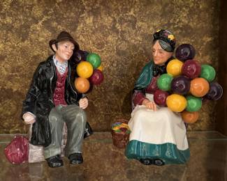 D98 - $30 PAIR. Royal Doulton "The Balloon Man" & "The Old Balloon Seller"