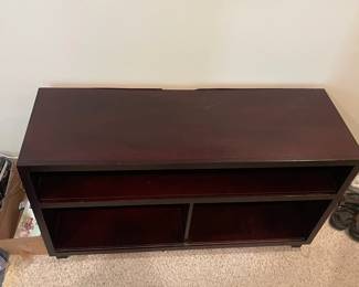 D10 - $40. Media Cabinet. Measures 48" wide x 16.5" deep x 24.5" tall.