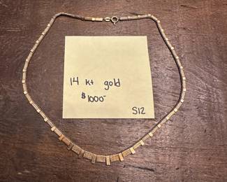 S12 - $1000. 14kt Gold Necklace.