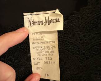 D3 - $45. Vintage Neiman-Marcus Sheer Dress. Vintage size 16. Style 433
