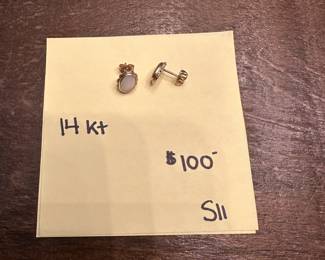 S11 - $100. 14 kt gold pierced earrings.