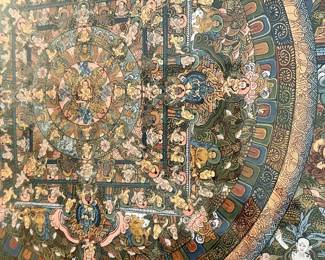 D47 - $300. Buddhist Mandala Thangka. Measures 19" x 23". Original Painting purchased in Nepal.
