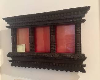 D142 - $50. Traditional Nepali Triple Frame. Measures 13" wide x 9.5".