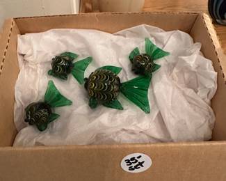 D116 - $35. Set of 4 Blown Glass Fish.