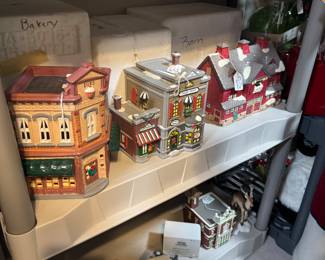 Dept 56 snow village houses bakery, real estate, barn, Disney fire station, misc other items