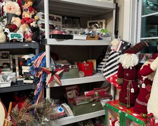Americana College collection from dillards
Baking supplies, plates, cups, bows, notepads.
Mechanical Santa and Mrs clause