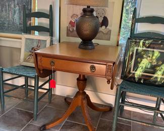 Blonde drop leaf table