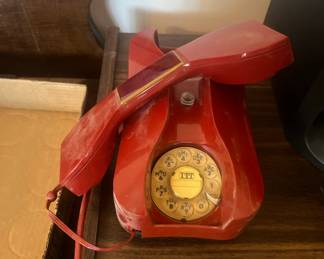 Vintage red desk phone