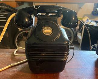 Vintage antique LEICH bake light beehive, wall hand crank telephone