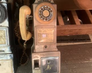 Three vintage payphones
