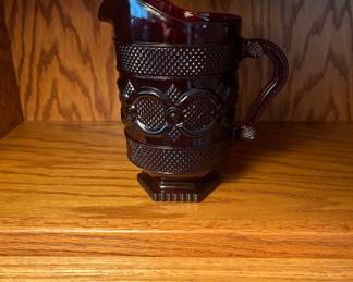 Avon, Cape Cod, Ruby, Red Glass water, pitcher