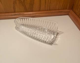 Princess House lead crystal knife holder