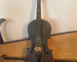 Vintage violin with bow and case