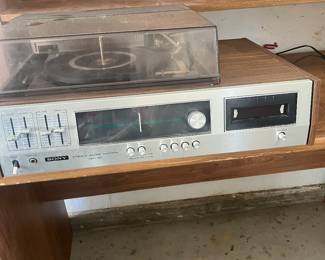Sony music system with eight track and turntable