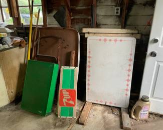 Vintage Tables with legs, shelving