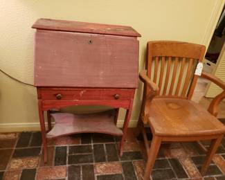 DROP FRONT DESK AND DESK CHAIR