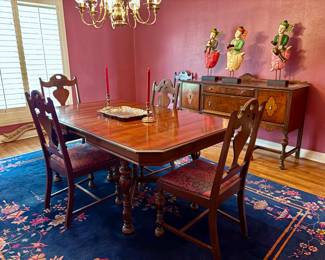 Vintage dining room table with chairs