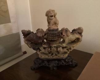 Soapstone foo dogs