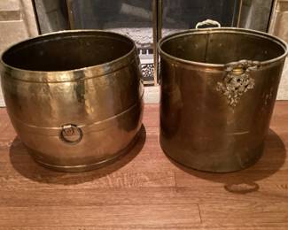 Large vintage brass cauldron - planter.