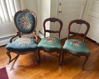 Antique Chairs hand stitched