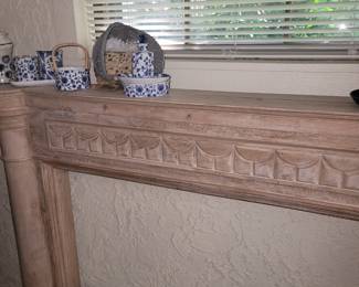 Faux fireplace mantel