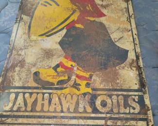 Vintage Jayhawk Oils sign