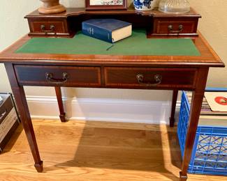 Vintage two-tone desk with green felt top